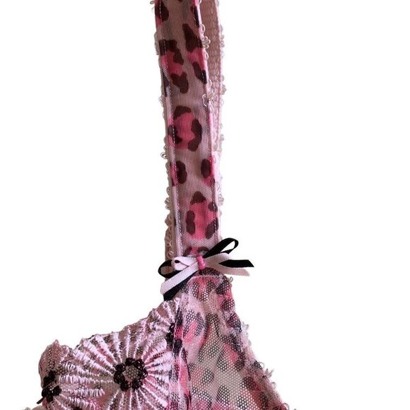 Freya Pink Floral Mesh Animal Print Bra 32 FF - Picture 4 of 7